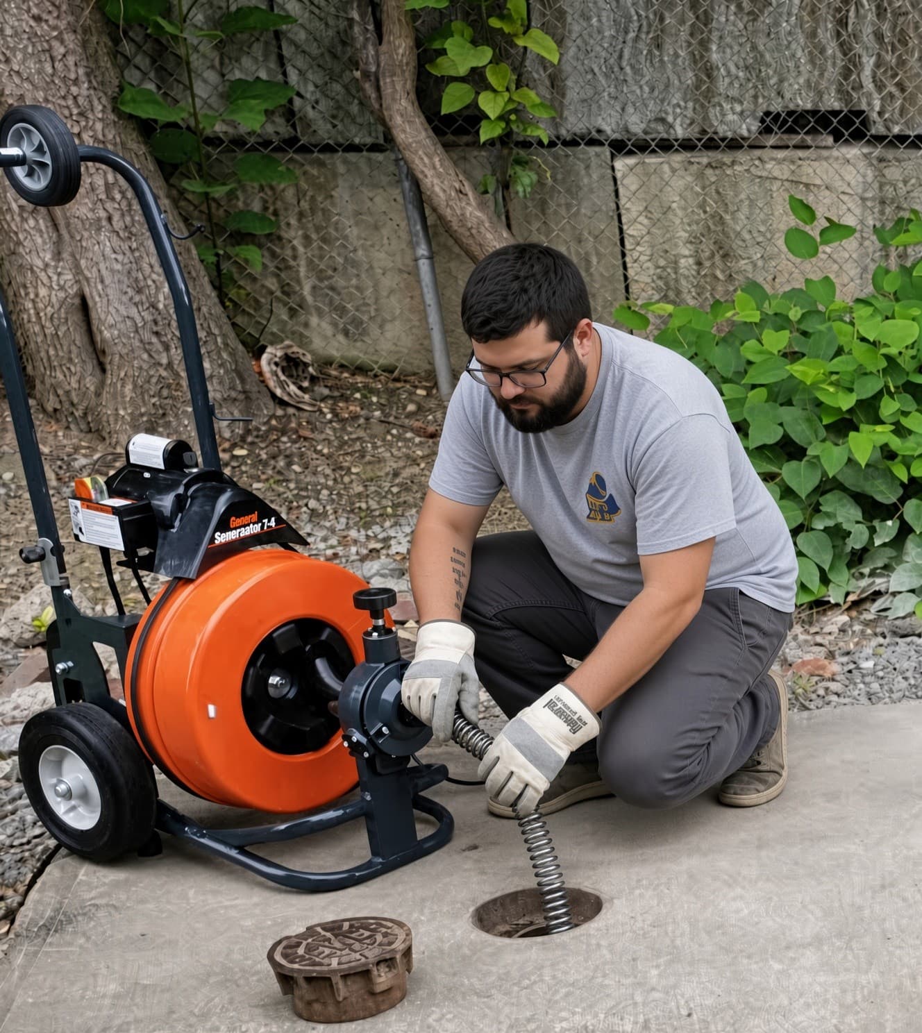 Drain cleaning with a sewer machine