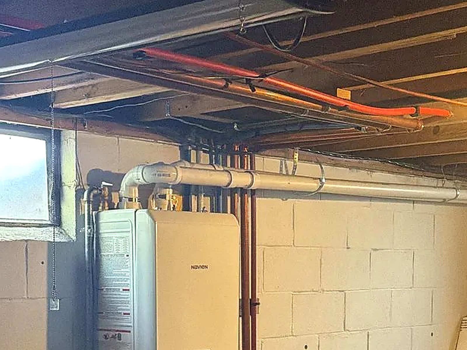 Tankless water heater installed by A.W. Crooks